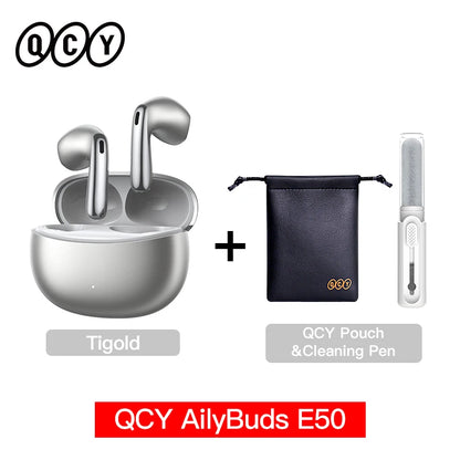 QCY AilyBuds E50 Wireless Earbuds with Bluetooth 6.0, Spatial Sound, 11mm Drivers, In-Ear Detection, HT11 Bass Boost, and 40H Playtime - ShopHub
