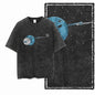 G44 Exclusive 100% Cotton Men's Big Size Space Graphic T-shirt | Acid Washed Streetwear Cool O-neck Men's Tee Tshirt