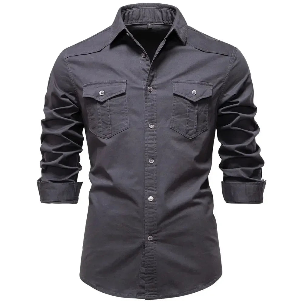 AIOPESON Business Cotton Pocket Shirts - ShopHub