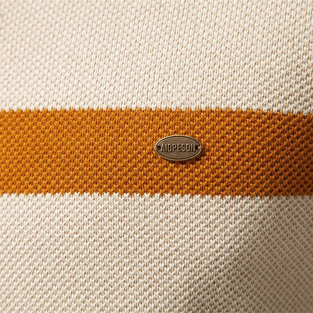 AIOPESON Striped Polo Sweaters - ShopHub