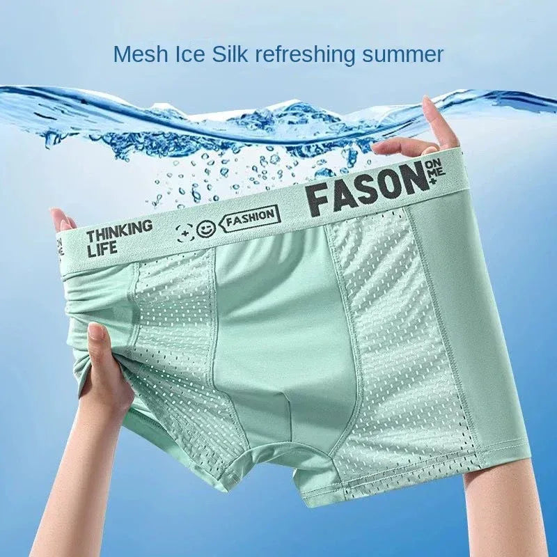 Men's 4 Pack Mesh Ice Silk Boxer Shorts - ShopHub
