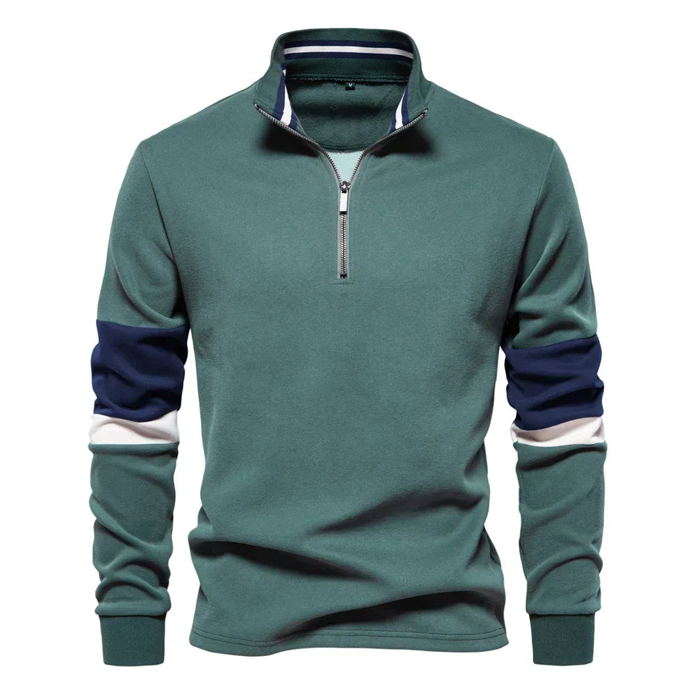AIOPESON Men's Mock Neck Quarter-Zip Sweatshirts - ShopHub