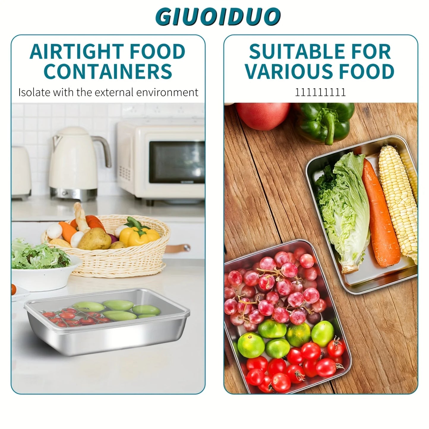 3pcs Stainless Steel Food Containers