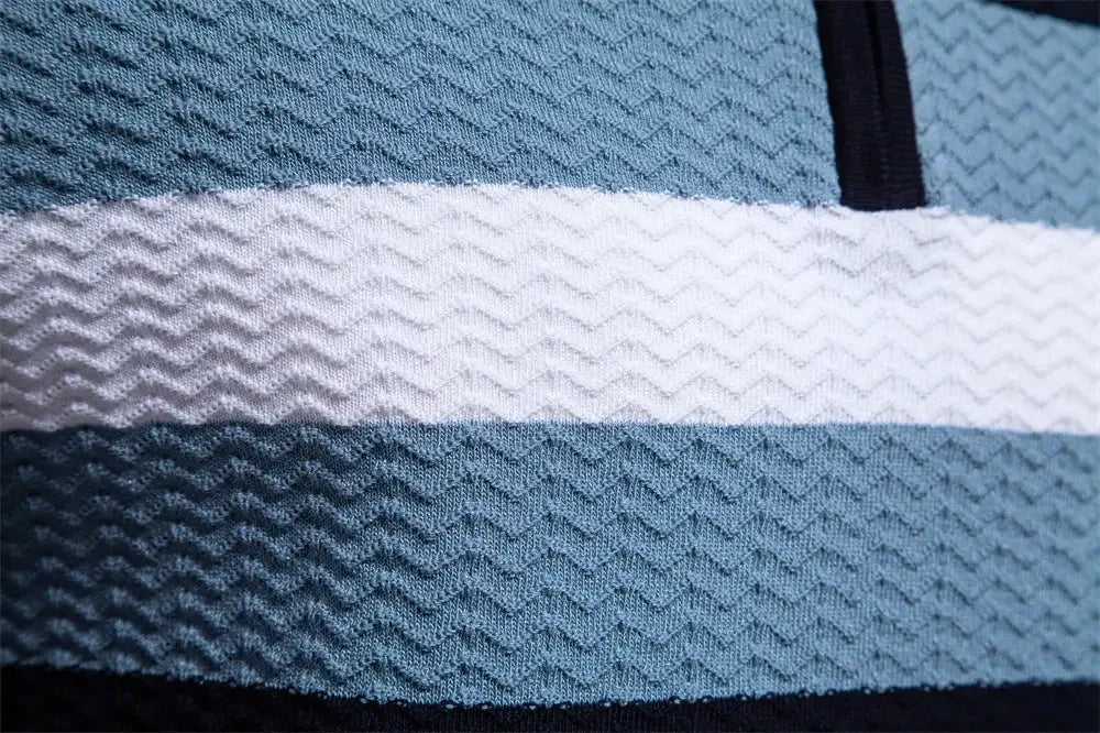 New Summer Textured Ribbed Knit Polo Shirts - ShopHub