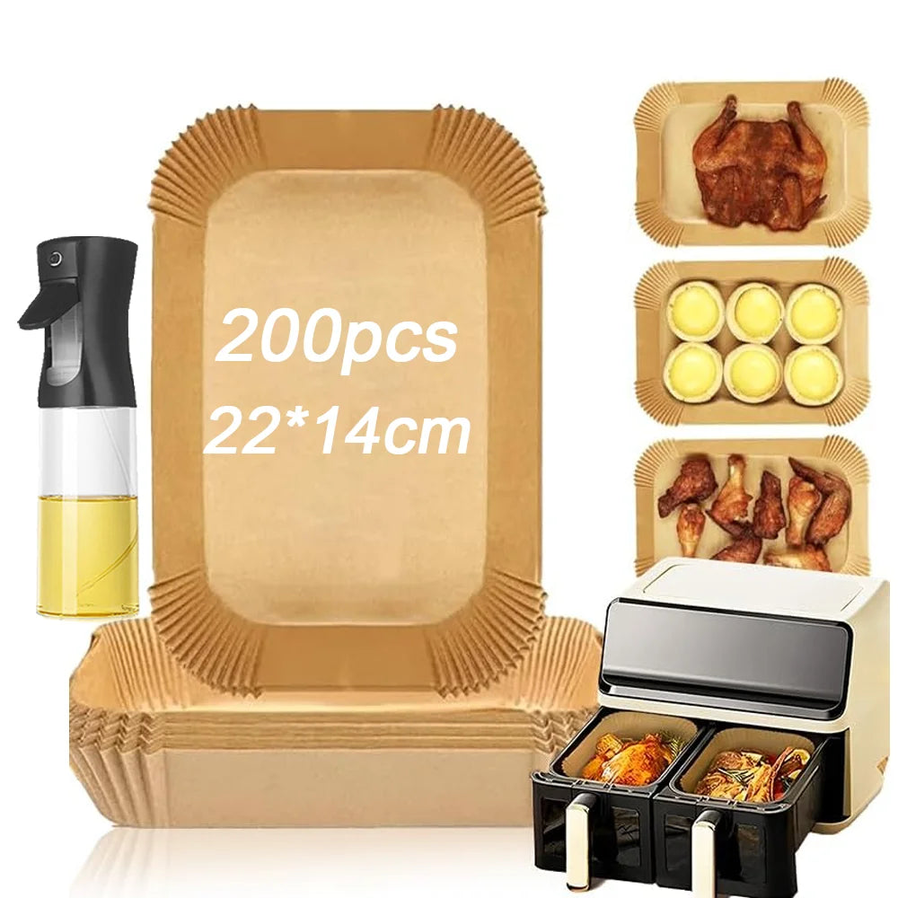 200 Pieces Non-Stick Baking Paper Sheets for Ninja Air Fryer & Foodi Dual