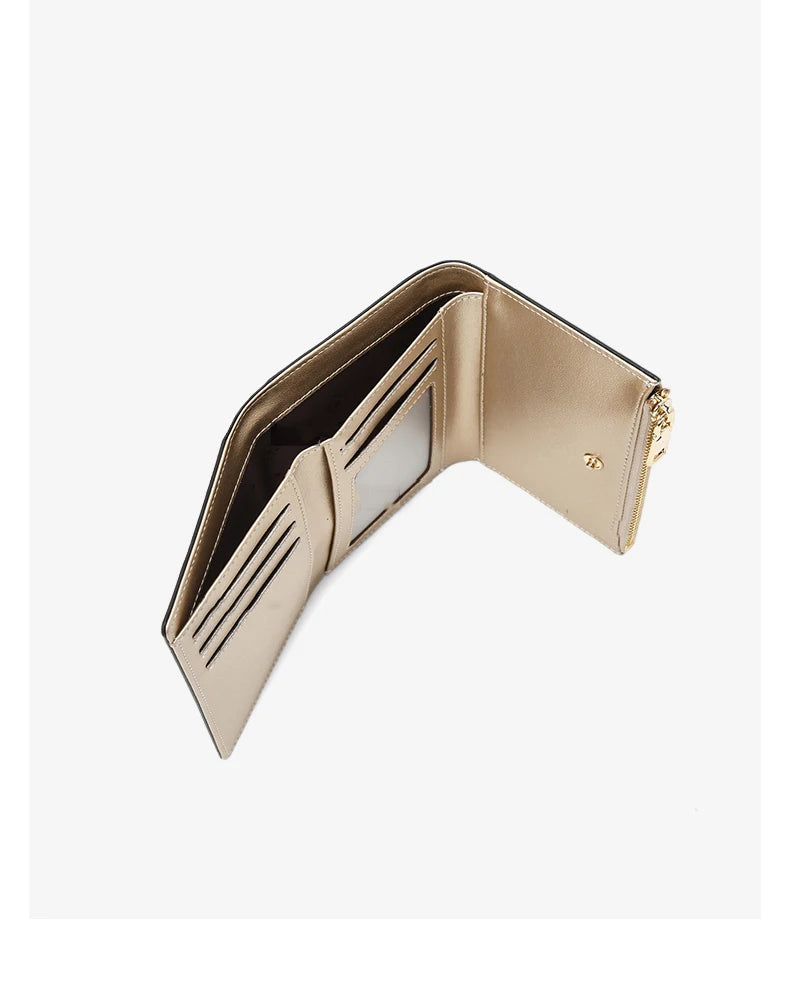 FOXER Women's Short Wallet – Premium Split Leather Design