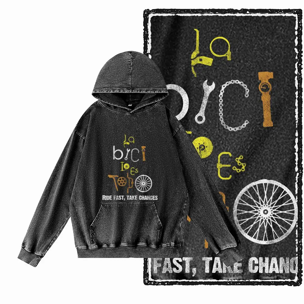 COOLMIND Vintage MTB Graphic Pullover | Washed Black