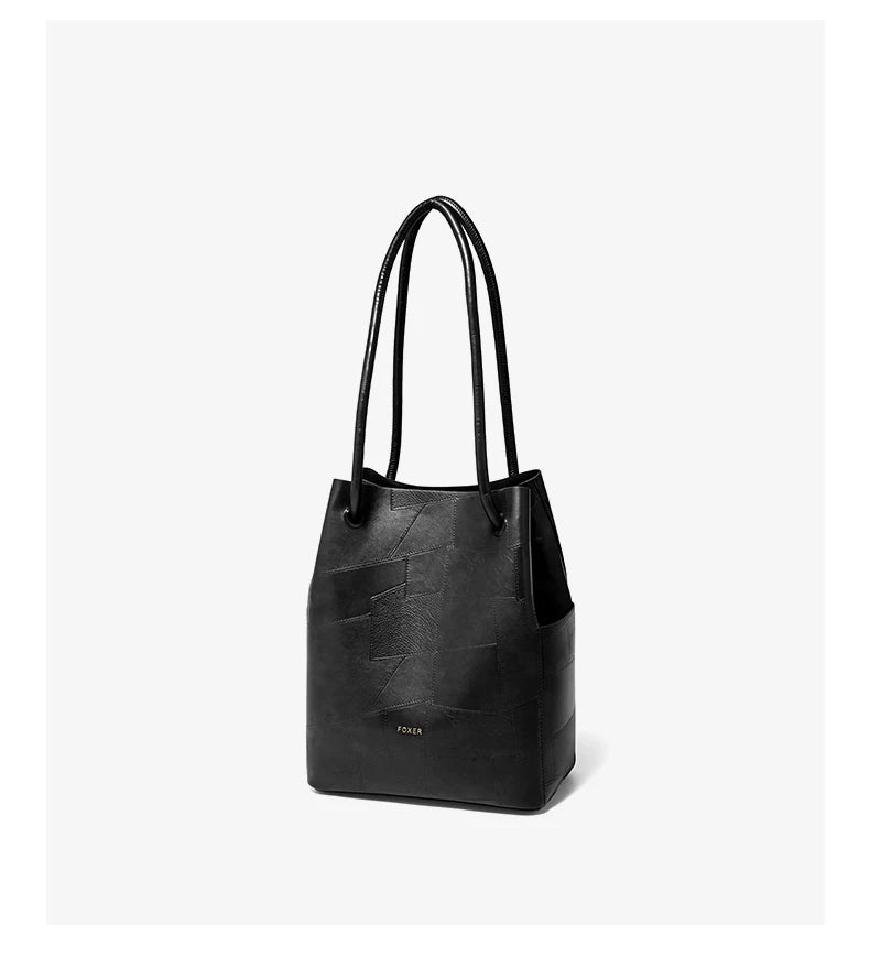 FOXER 2026 Spring New Tote Bag for Women Soft PVC Leather Daily Commute Shoulder Bag Vintage Casual Female Work Handbag