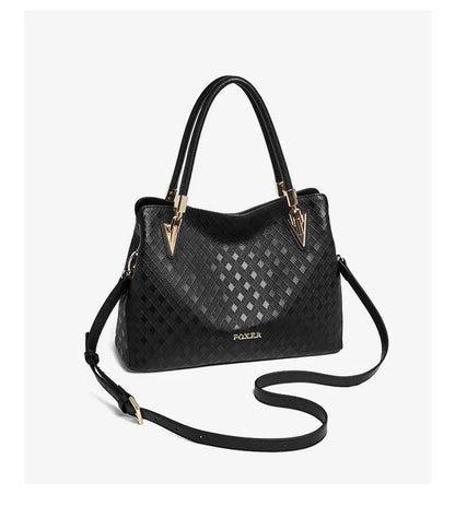 FOXER Lady's Handbag Genuine Leather 2026 Elegant Female Shoulder Bag Luxury Design Crossbody Bag Diamond Embossing Commute Work