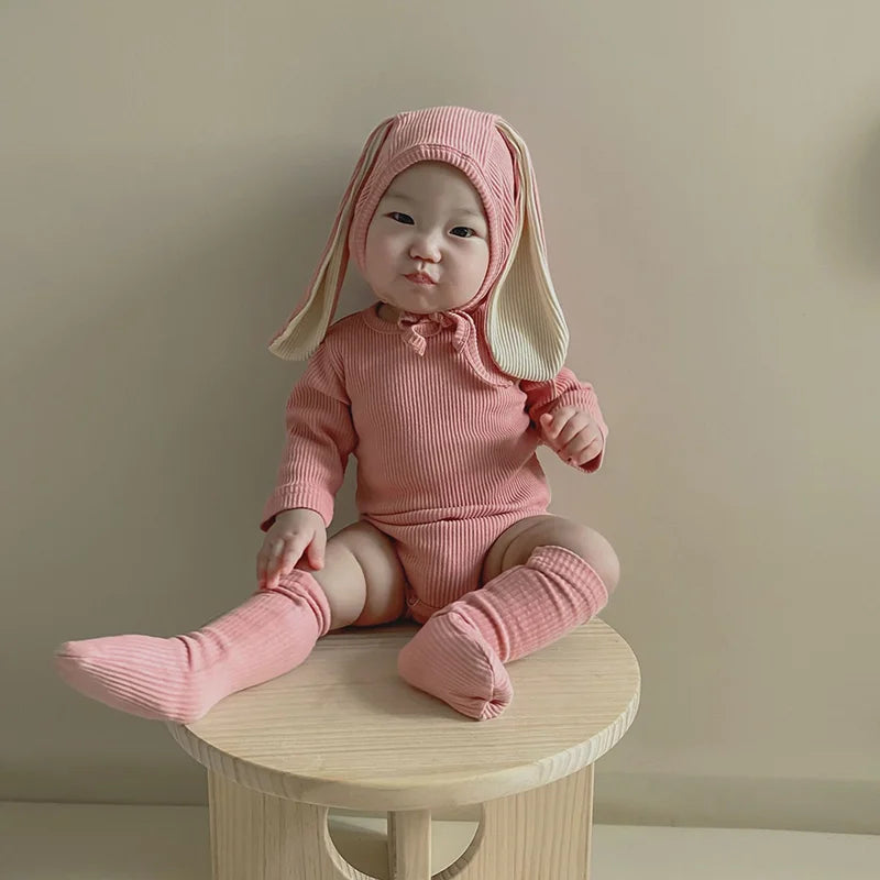 Kids Tales Bunny Belle Cotton-Blend 3-Piece Baby Outfit Set
