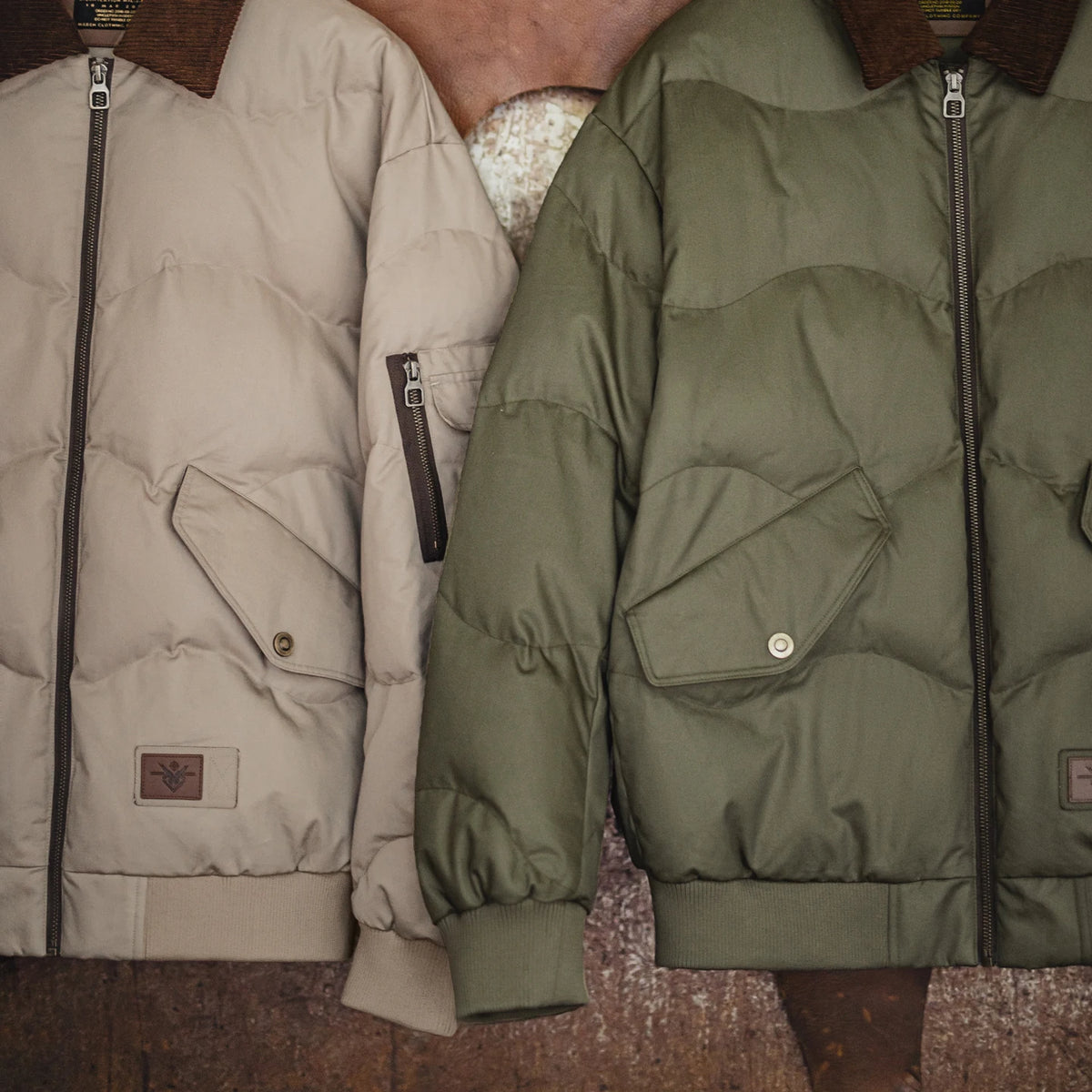 MADEN Corduroy-Collar Quilted Bomber Jacket