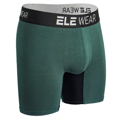 Men's Bamboo Boxer Briefs for Men - Long Sports Underwear, Moisture-Wicking