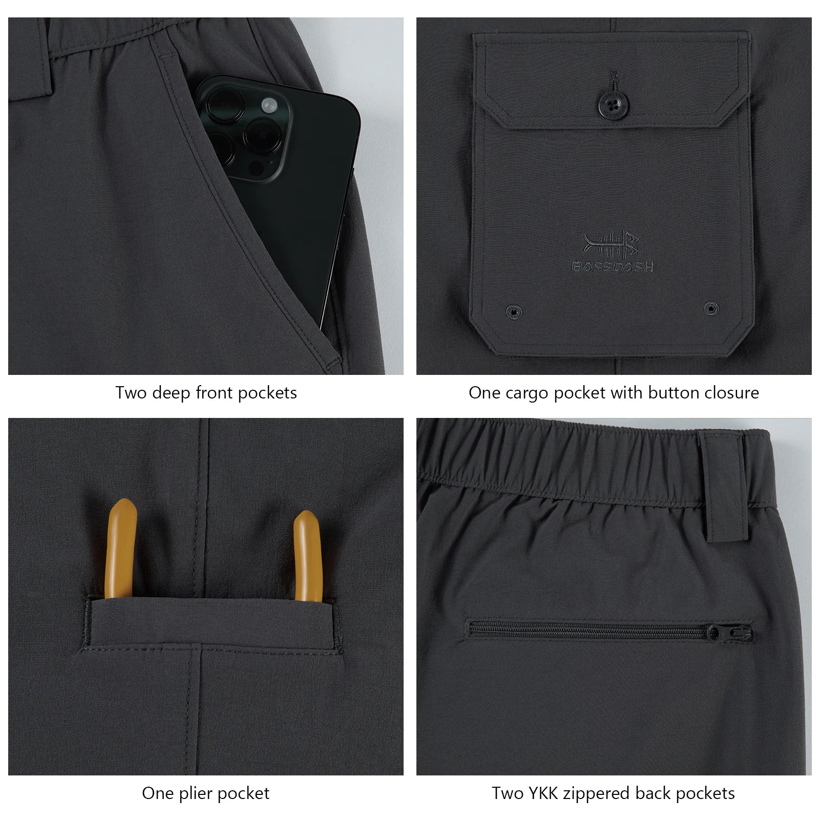 BASSDASH Men's Fishing Cargo Pants