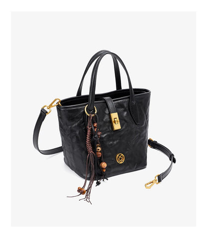 FOXER Vintage Wrinkle Leather Tote Bag