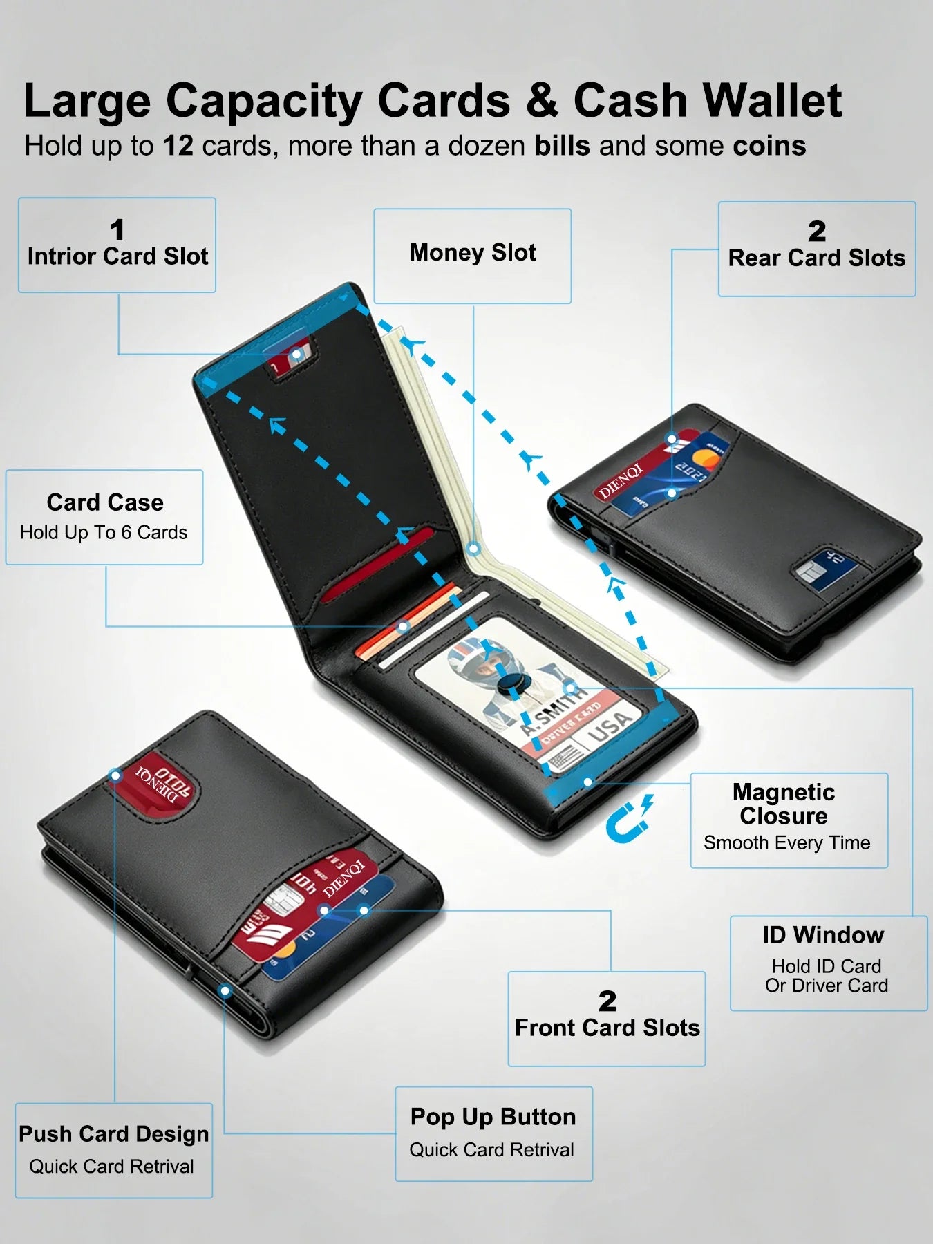 Luxury Brand Business Credit Card Holder Pocket Men's Wallet Rfid High Quality Wallet Money Bag Slim Thin Card Holders for Men