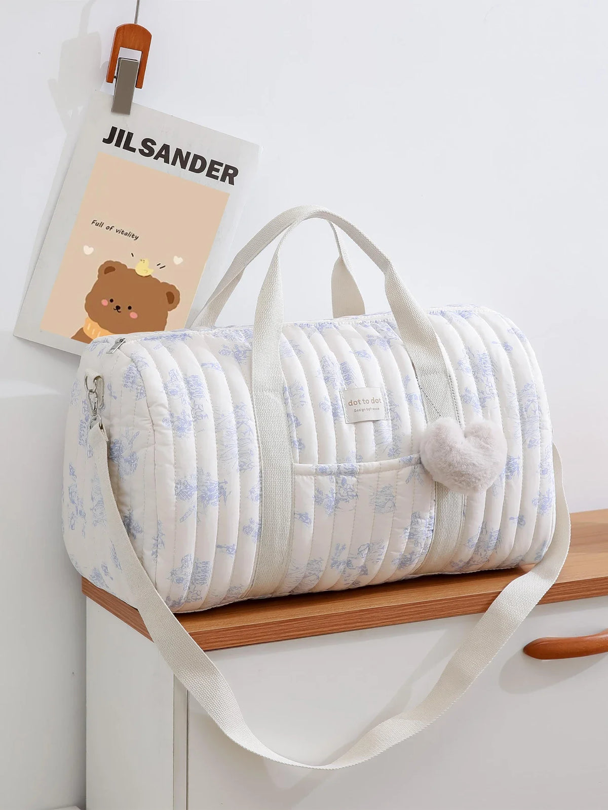 Large Capacity Mommy Bag Travel Tote Bag for Women Baby Diaper Bag Floral Print Multifunctional Crossbody Bag