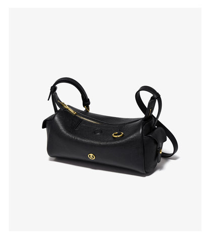 FOXER 2026 New Spring Women's Shoulder Bag Genuine Leather Cylinder Crossbody Bag Lightweight & Durable Bag for Travel & Daily