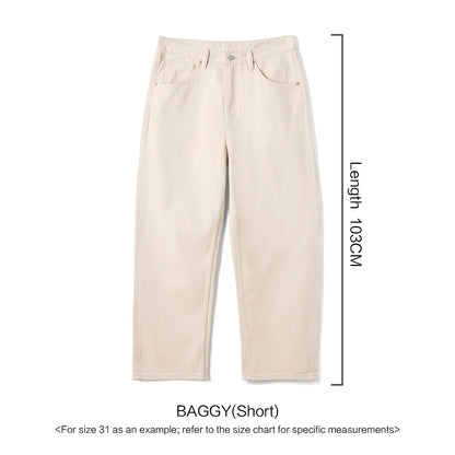 SIMWOOD 2026 Spring New Baggy Fit 11.3oz  Cotton Fabric Jeans Men Plus Size Casual Denim Chinos Pants