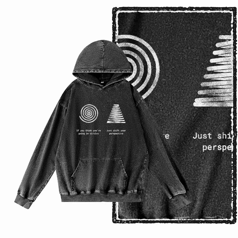 After Dark Acid-Washed Black Graphic Hoodie