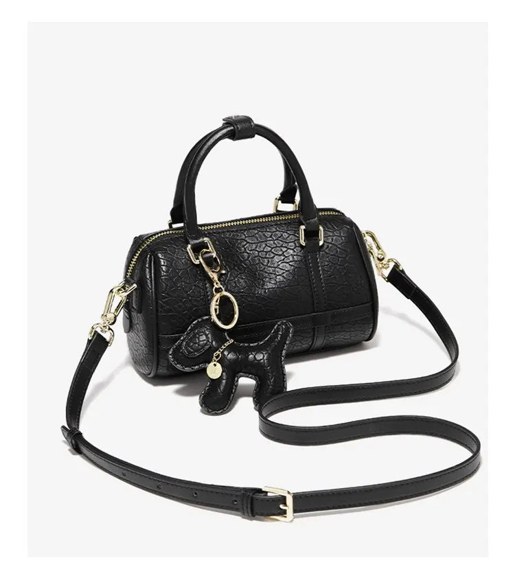 FOXER 2026 New Women's Handbag Fashion Barrel Bag Textured Cowhide Leather Lady Crossbody Bag Casual Commuter Shoulder Purse