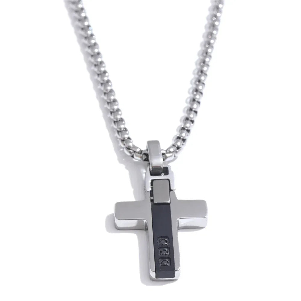 Stainless Steel Creative Cross Pendant Necklace - ShopHub