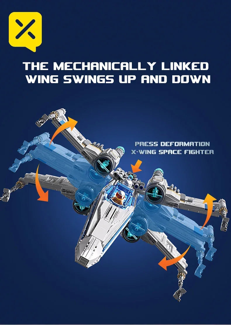 TOYLINX Space Fighter Jet DIY Model With 1271PCS - ShopHub