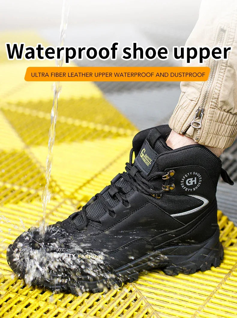 Men's Work Safety Boots Featuring Steel Toe Protection, Anti-Puncture Design - ShopHub