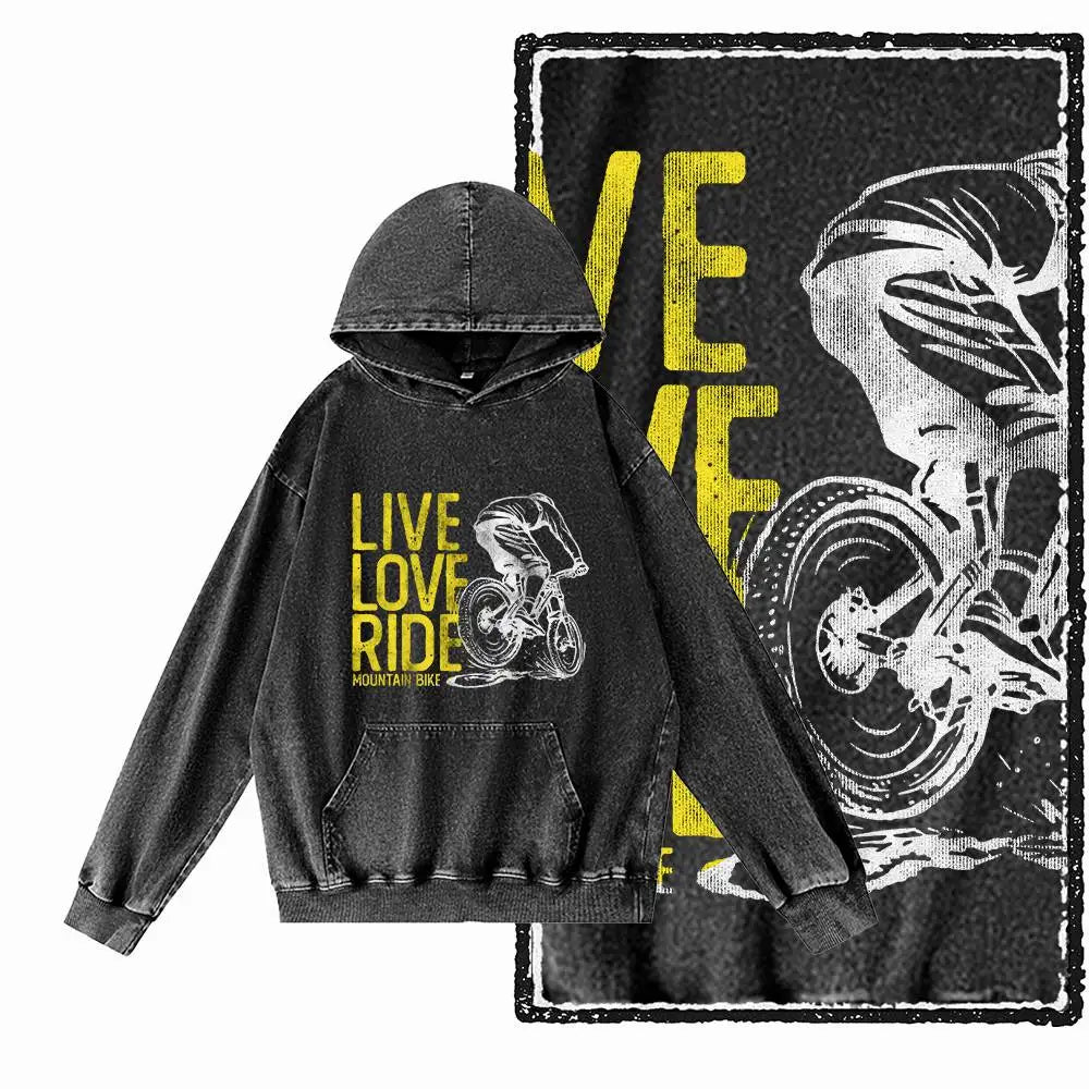 COOLMIND Vintage MTB Graphic Pullover | Washed Black