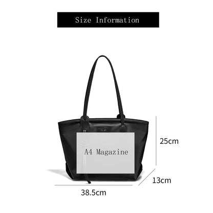 FOXER Women's Large Capacity Tote Bag Casual PU Leather Lady's Shoulder Bag Commute Travel Handbag All-match