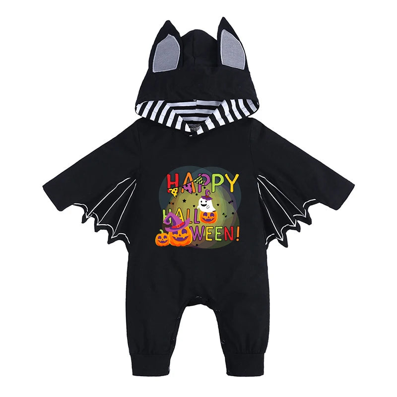Kids Tales Batty Boo Cotton-Blend Halloween Baby Romper