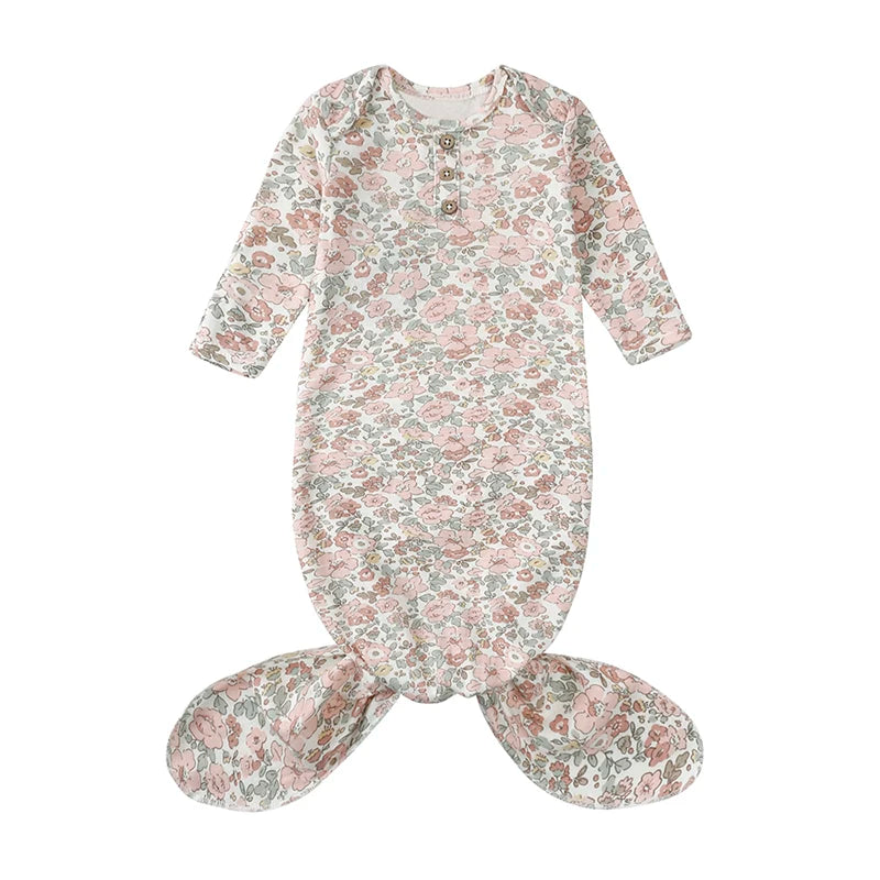 Kids Tales Little Nest Cotton-Blend Knotted Baby Gown