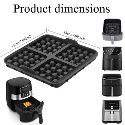 Square Waffle Mold, Non-Stick Baking Pan for Air Fryer, Reusable for Belgian Waffles Pancakes