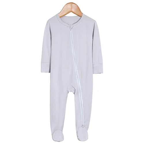 Kids Tales Quiet Days Bamboo-Blend Zip Baby Romper