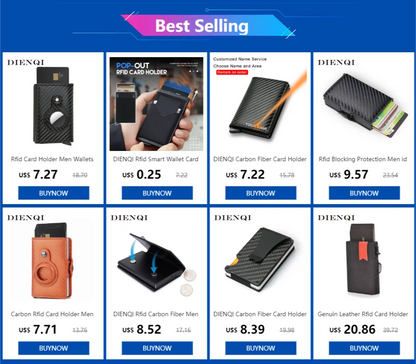 Rfid Smart Wallet Card Holder Metal Thin Slim Men Women Wallets Pop Up Minimalist Wallet Small Black Purse Vallet Walets for Men