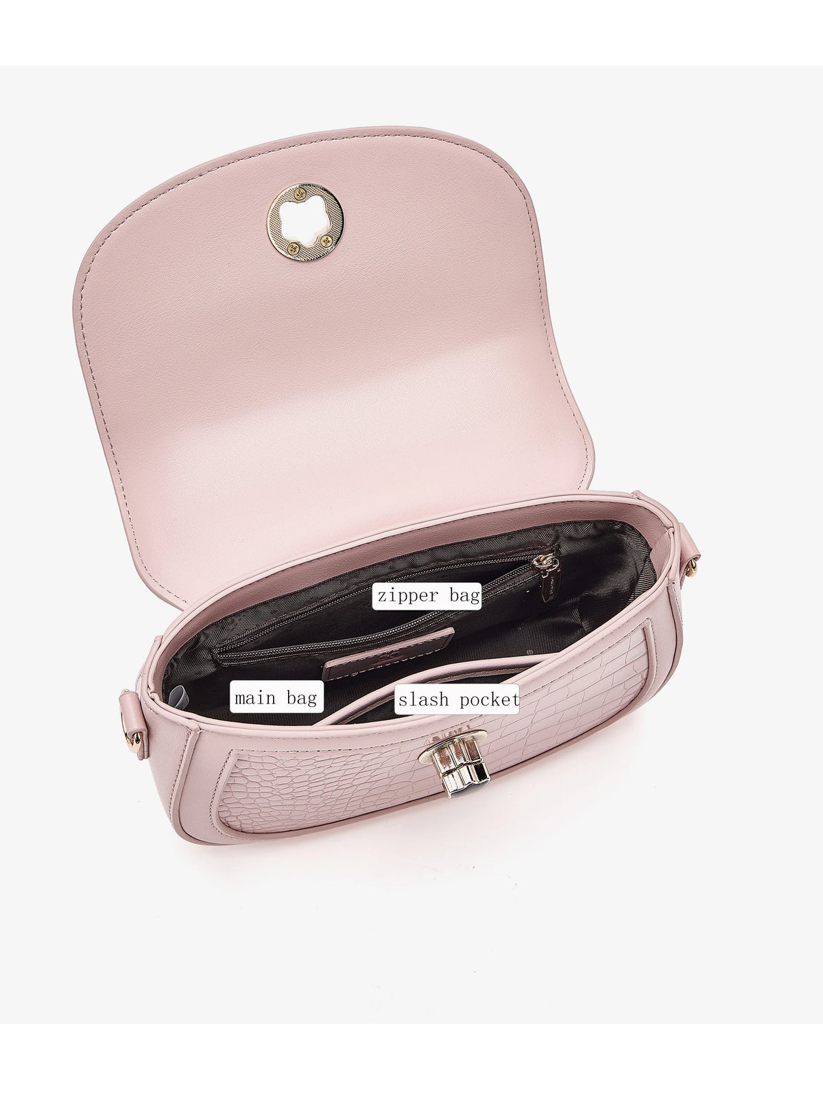 FOXER Chic Luxury Shoulder Bag for Women PU Leather Pink Top‑handle Handbag Fashion Ladies Crossbody Purse for Daily Dating