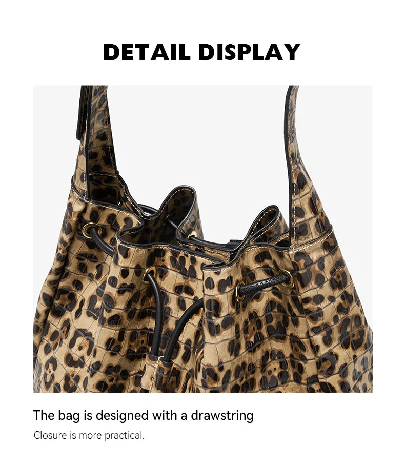 BAFELLI Leopard-Print Cow Leather Hobo Bag
