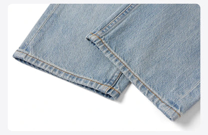SIMWOOD 2026 Autumn Winter New Loose Straight 13oz 100% Cotton Fabric Jeans Men Washed Vintage Classical Denim Trousers