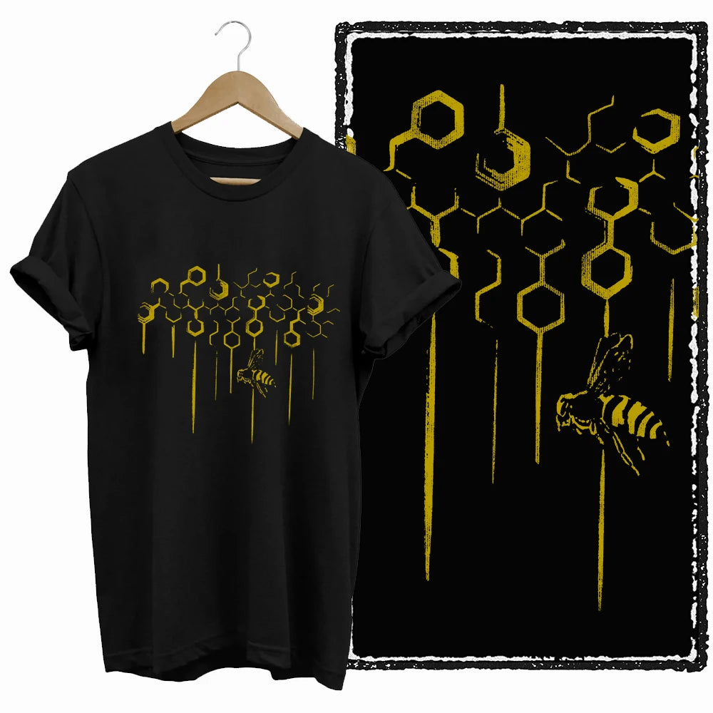 COOLMIND Black Bee Graphic Cotton T-Shirt | Women's Relaxed Fit