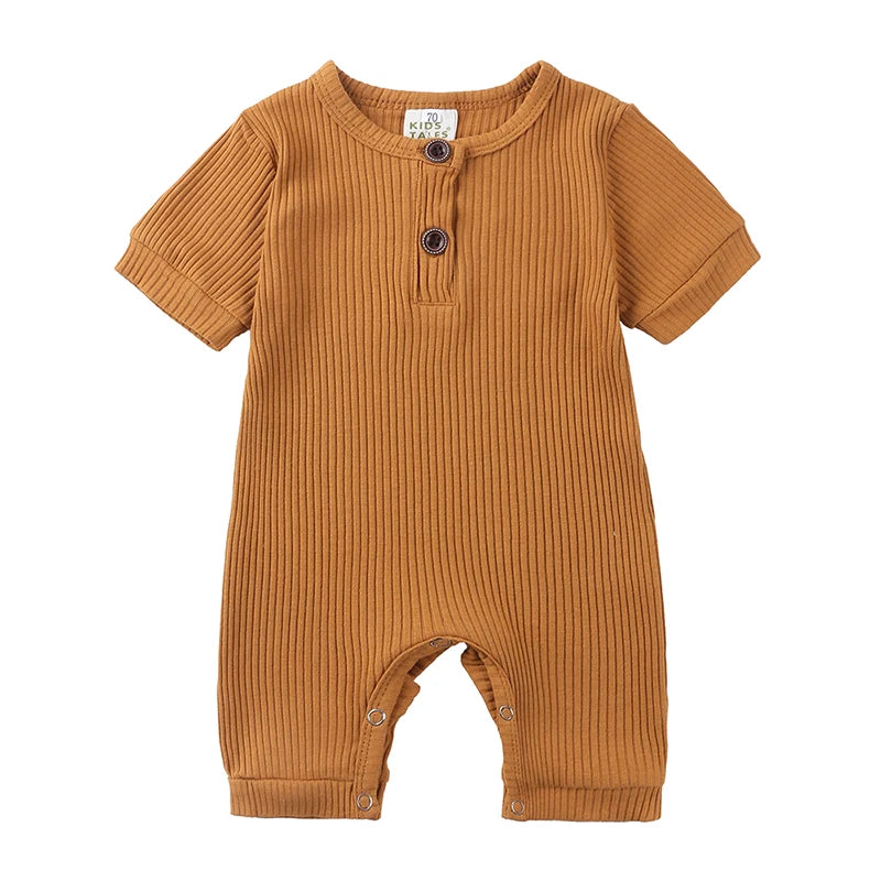 Kids Tales Little Everyday Ribbed Cotton-Blend Baby Romper