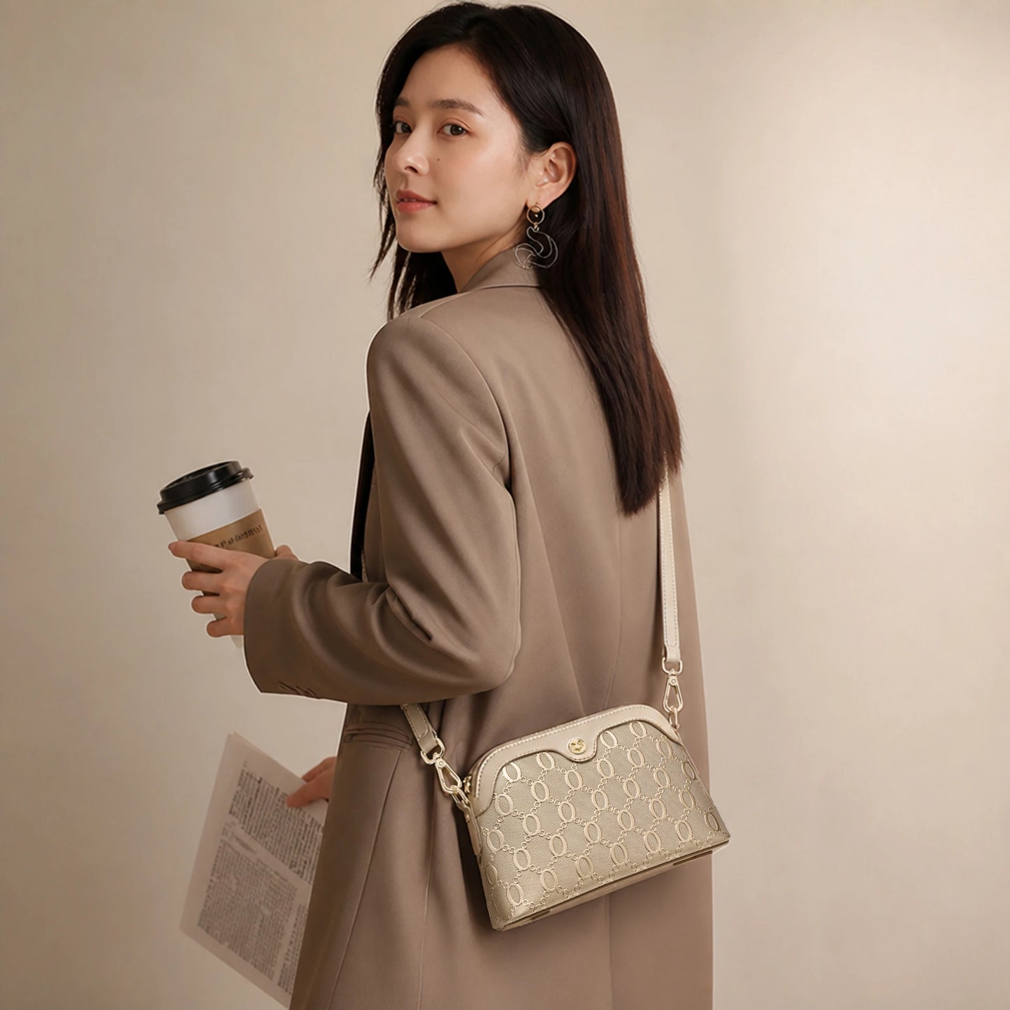 FOXER Luxury Embossed Crossbody Bag