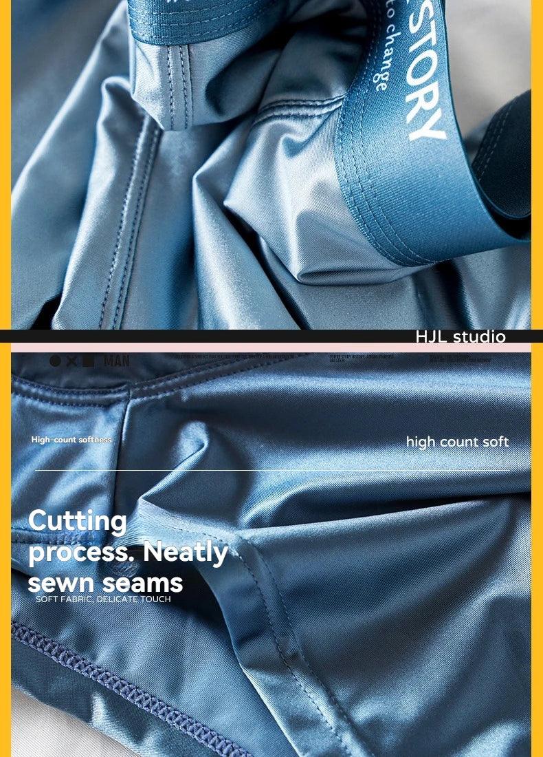 Men's 3 Pack Luxury Ice Silk Satin-like Boxers - ShopHub