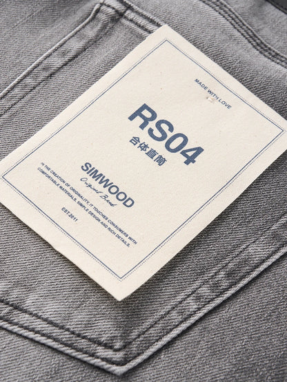 SIMWOOD【CT03/RS04】13.4OZ  Enzyme Washed Jeans Men 4-Way Stretch Denim Pants High Elastic