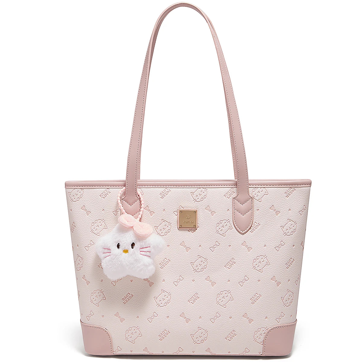 FOXER Summer New Women's Shoulder Bag PVC Leather Daily Tote Bag Female Commuting Purse Large Capacity Handbag for Everyday Use