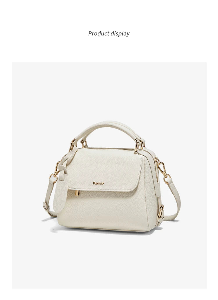 FOXER Elegant Women's Handbag In Genuine White Leather