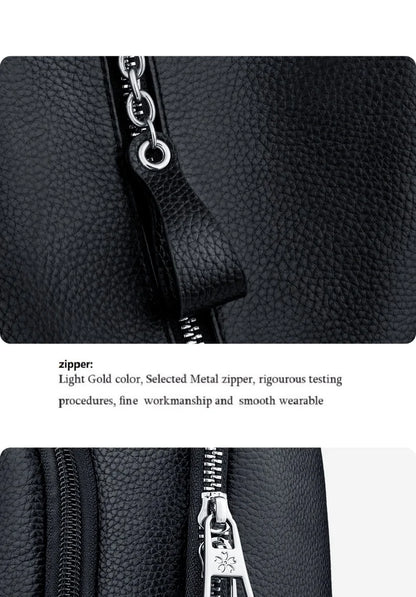 ZOOLER HOT Full Genuine Leather Backpack Women Fashion Backpack Black College Girls Bags Zipper Design Real Leather Bags #hs222