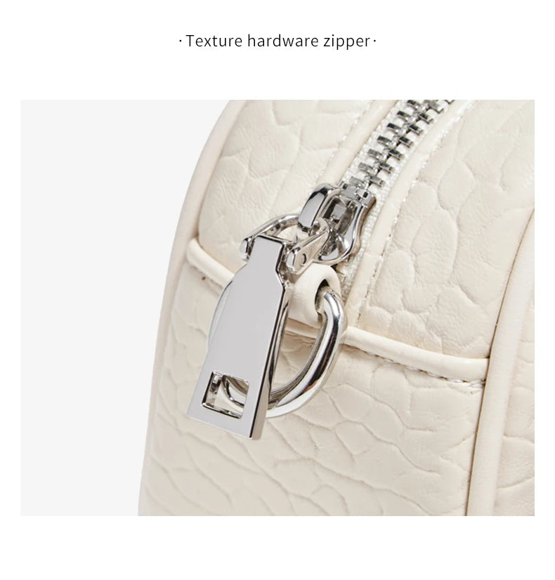 FOXER White Cowhide Leather Women's Shoulder Bag