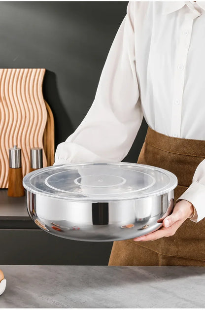 Large Stainless Steel Mixing Bowls - Rust Resistant Kitchen Utensils for Dough, Pasta, Vegetables, and Soups