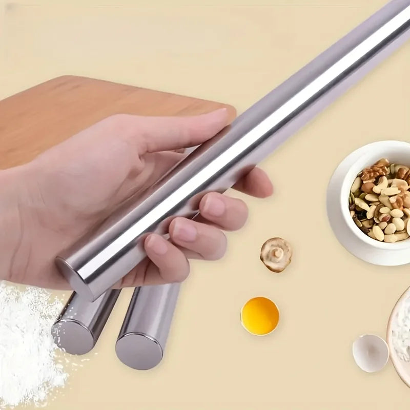 Stainless Steel Rolling Pin for Baking - Lightweight Dough Roller for Cookies, Pie, Dumpling, Pizza - Available in 3 Sizes