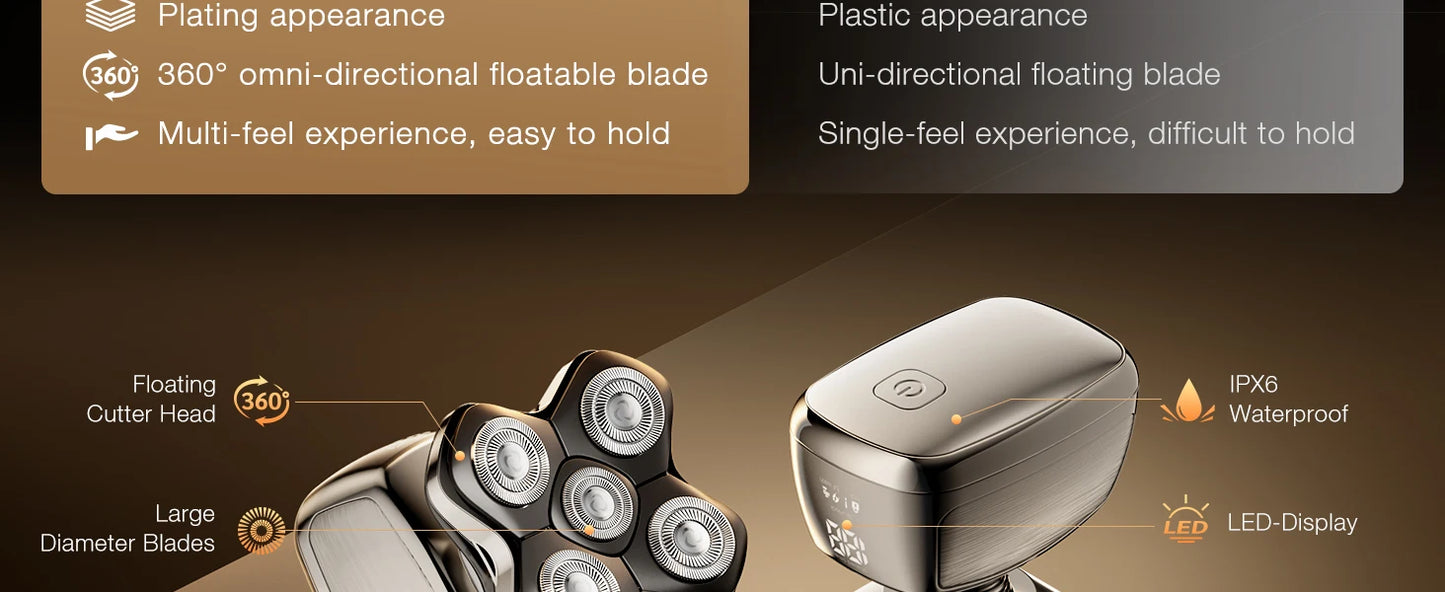 Kensen S28 Head Shaver for Men Electric Beard Trimmer 5D Floating Head Razor
