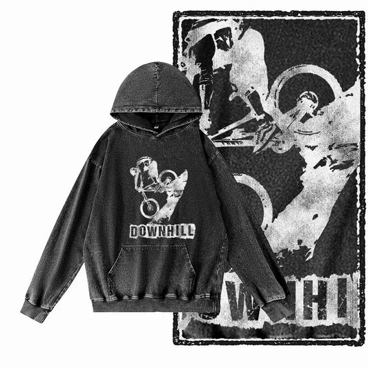 COOLMIND Vintage MTB Graphic Pullover | Washed Black